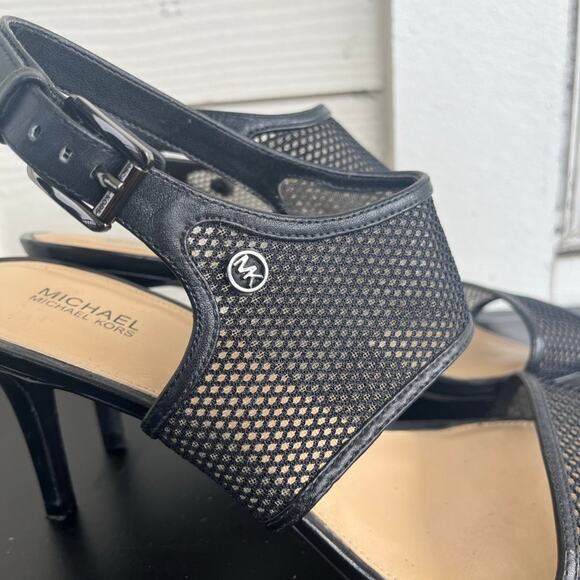 Michael Kors Women's Leilah Mesh Ankle Strap Heels Size 10 - Picture 3 of 13